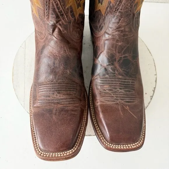 Rod Patrick Mens Cowboy Boots 14.5A Perro Loca Brown Leather Western Square Toe