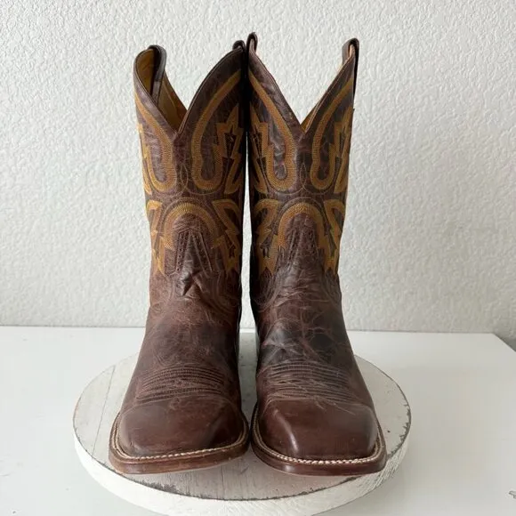 Rod Patrick Mens Cowboy Boots 14.5A Perro Loca Brown Leather Western Square Toe