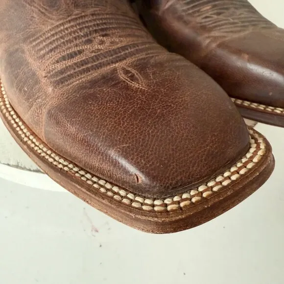 Rod Patrick Mens Cowboy Boots 14.5A Perro Loca Brown Leather Western Square Toe