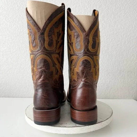 Rod Patrick Mens Cowboy Boots 14.5A Perro Loca Brown Leather Western Square Toe