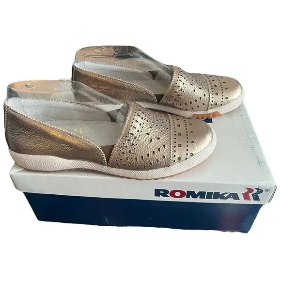 ROMIKA By Josef Seibel Women's Size 6-6.5 EU 37 Cordoba Gold Slip On Sneakers