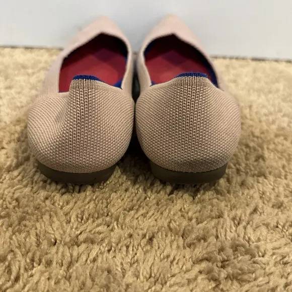 Rothy's &quot;THE POINT&quot; Blush Pink Knit Pointed Toe Flats Women Sz 7 Ballet Shoes