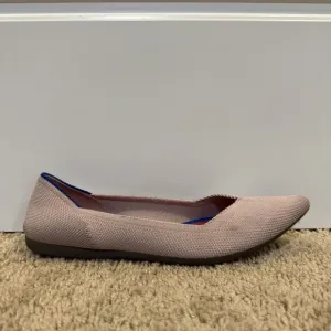 Rothy's &quot;THE POINT&quot; Blush Pink Knit Pointed Toe Flats Women Sz 7 Ballet Shoes
