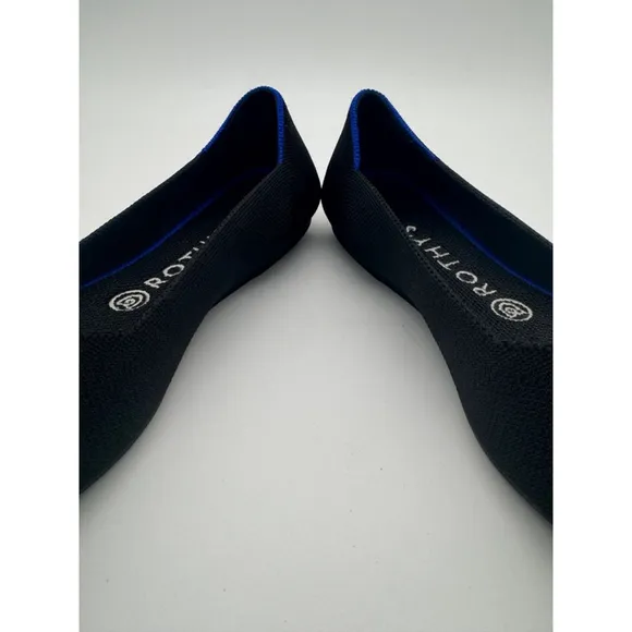 Rothy's Ballet Flats Size 8 Black with Blue Trim