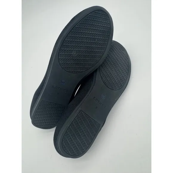 Rothy's Ballet Flats Size 8 Black with Blue Trim