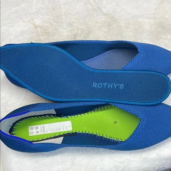 Rothy's Blue Flats Pointed Toe Minimalist Design
