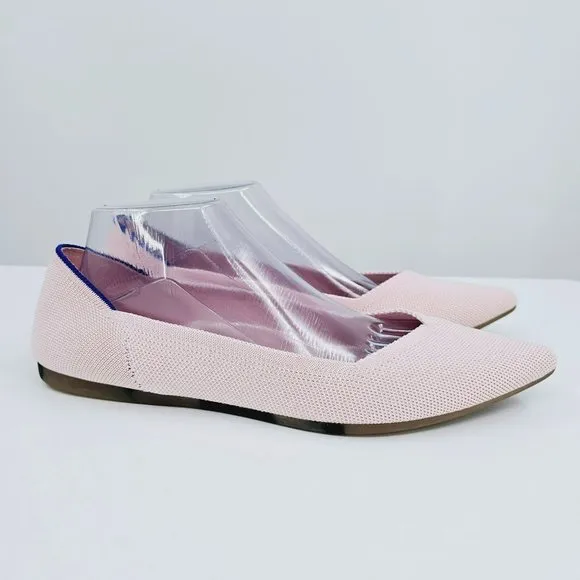 Rothys Blush Pink The Point 11.5 Pointed Toe Flats Knit Retired Slip On Comfort