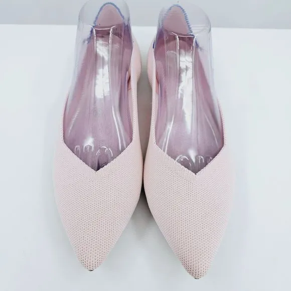 Rothys Blush Pink The Point 11.5 Pointed Toe Flats Knit Retired Slip On Comfort