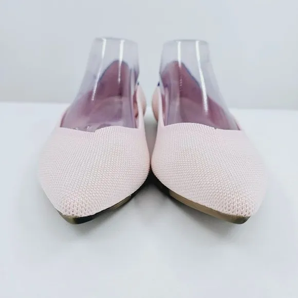 Rothys Blush Pink The Point 11.5 Pointed Toe Flats Knit Retired Slip On Comfort