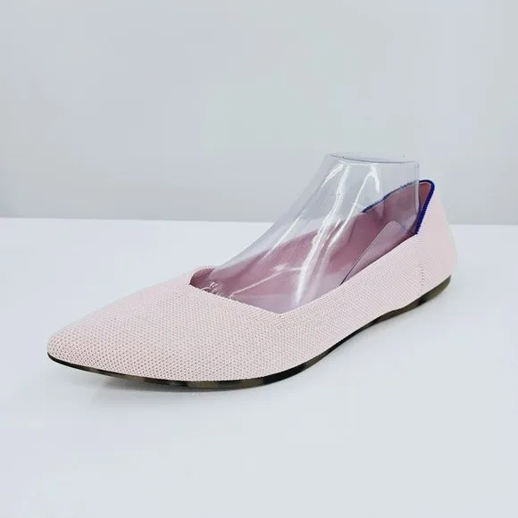 Rothys Blush Pink The Point 11.5 Pointed Toe Flats Knit Retired Slip On Comfort