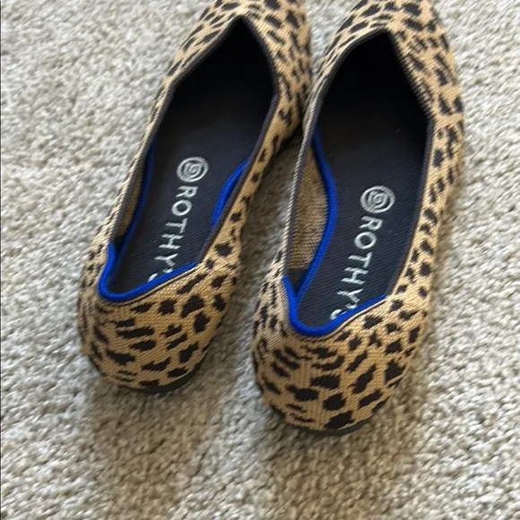 Rothy's Brown and Black Flats with Animal Print