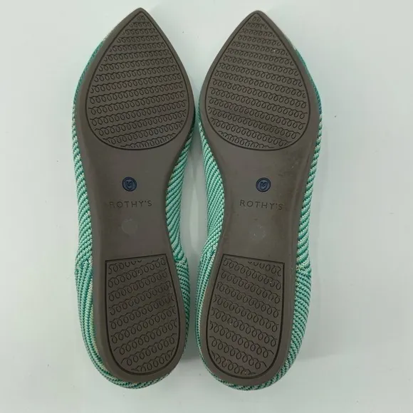 Rothy’s Calypso Stripe Point Pointed Toe Flats Shoes Size 9.5