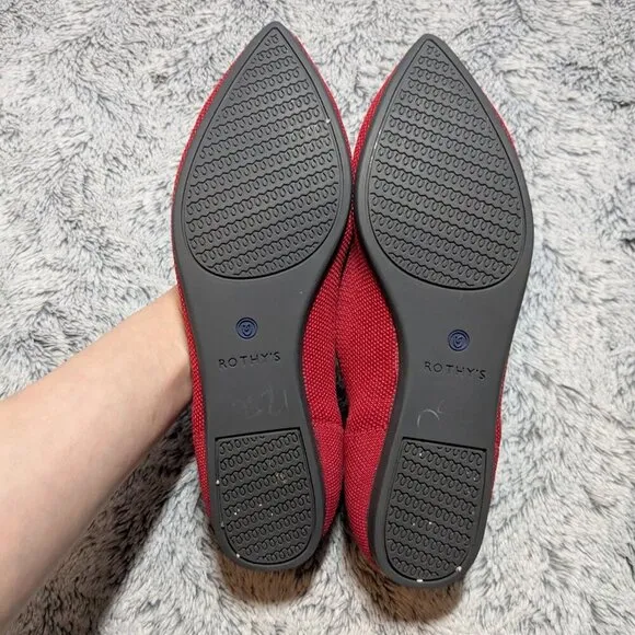 Rothys Chili Red The Point Ballet Flats Size 8.5