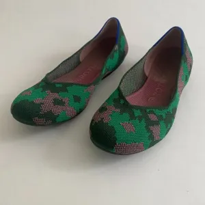 Rothy’s Flats Round Toe Multicolor Green Camo Women's Size 7 Comfort Minimalist