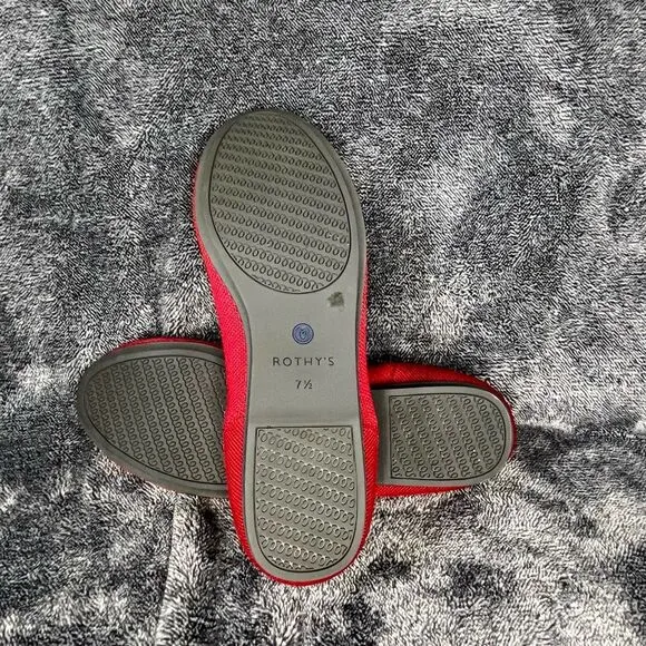 Rothy's Flats Women's 7.5 Red Round Toe Slip-On Knit Shoes
