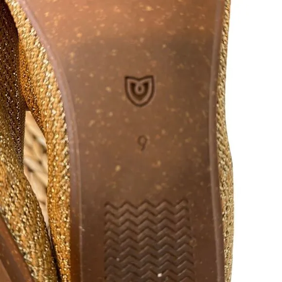 Rothy’s Gold Silver Striped Metallic Comfort Slip On Ballerina Flats 9