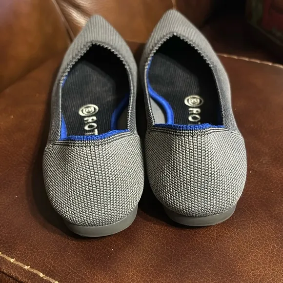 Rothy's Gray The Point Women's Flats| Color: Cloud Gray Birdseye  - Size 6W