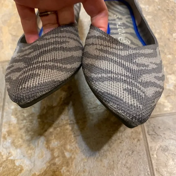 Rothy’s | Gray zebra print pointed flats size 9.5