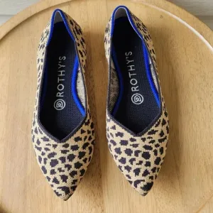 Rothy's leopard print pointed toe flats