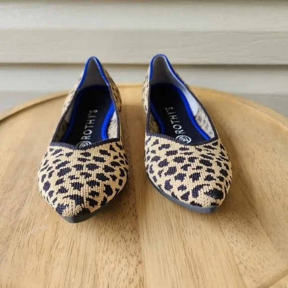 Rothy's leopard print pointed toe flats