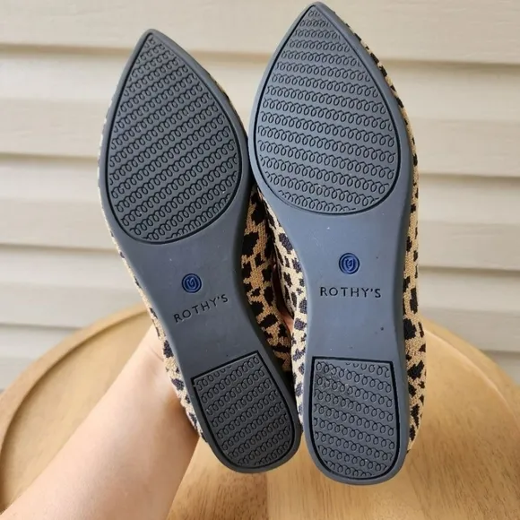 Rothy's leopard print pointed toe flats