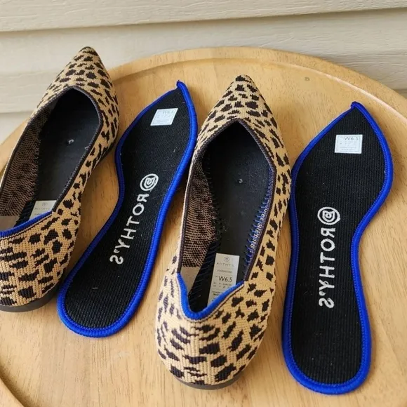 Rothy's leopard print pointed toe flats