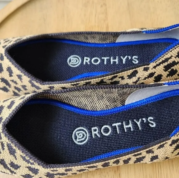 Rothy's leopard print pointed toe flats