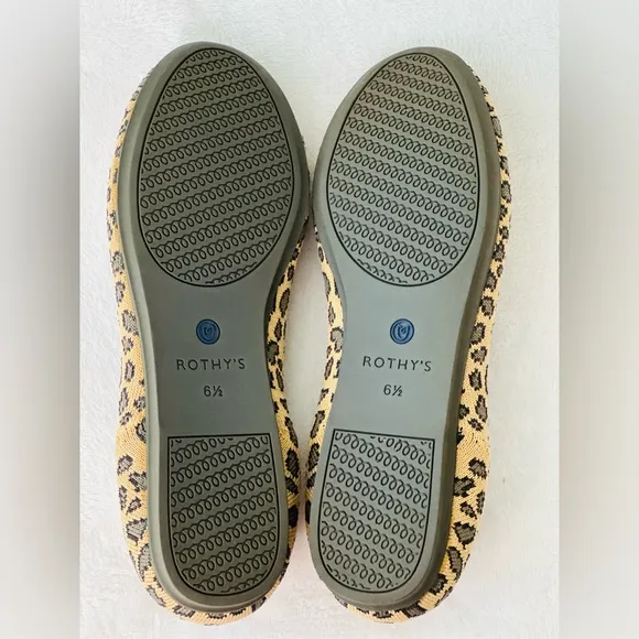 Rothy’s Leopard Print Women's Round toe Ballet Flat Shoes Size 6.5
