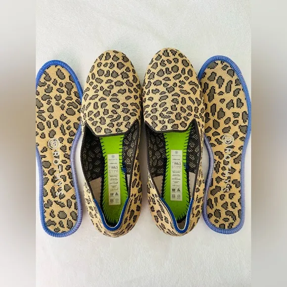 Rothy’s Leopard Print Women's Round toe Ballet Flat Shoes Size 6.5