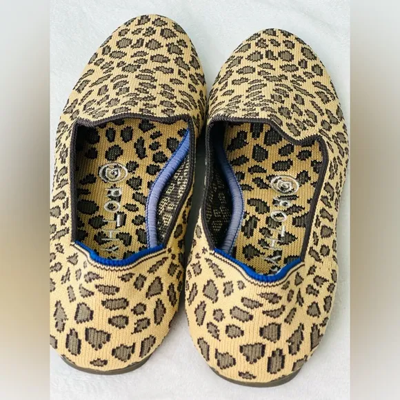 Rothy’s Leopard Print Women's Round toe Ballet Flat Shoes Size 6.5