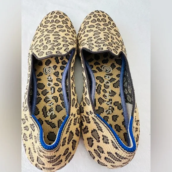 Rothy’s Leopard Print Women's Round toe Ballet Flat Shoes Size 6.5