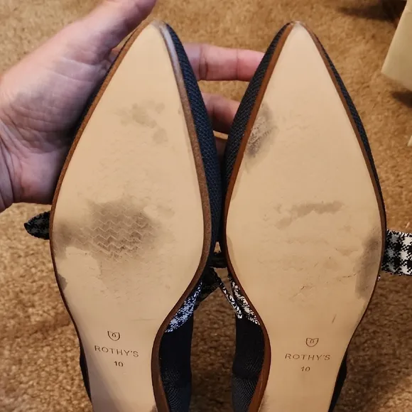Rothy's Mary Jane Ink Gingham Flats