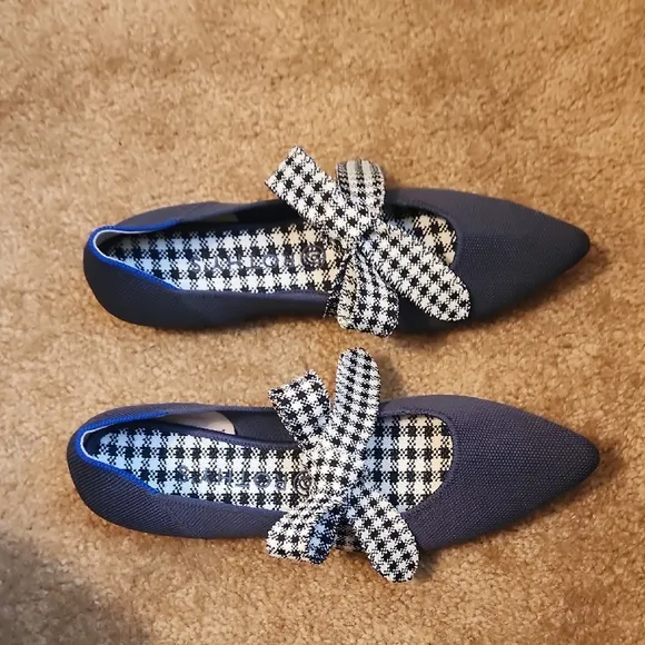 Rothy's Mary Jane Ink Gingham Flats