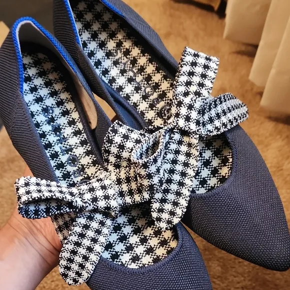 Rothy's Mary Jane Ink Gingham Flats