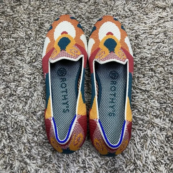Rothy's Moroccan Amber Loafer Flats Womens 5 Slip on shoes Boho Comfort Preppy