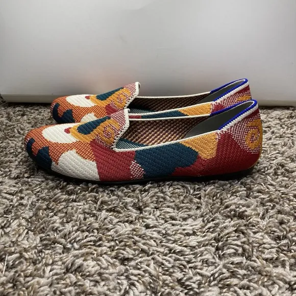 Rothy's Moroccan Amber Loafer Flats Womens 5 Slip on shoes Boho Comfort Preppy