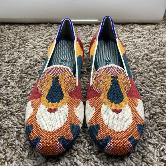 Rothy's Moroccan Amber Loafer Flats Womens 5 Slip on shoes Boho Comfort Preppy