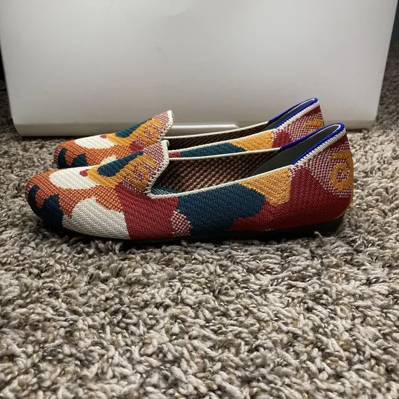 Rothy's Moroccan Amber Loafer Flats Womens 5 Slip on shoes Boho Comfort Preppy