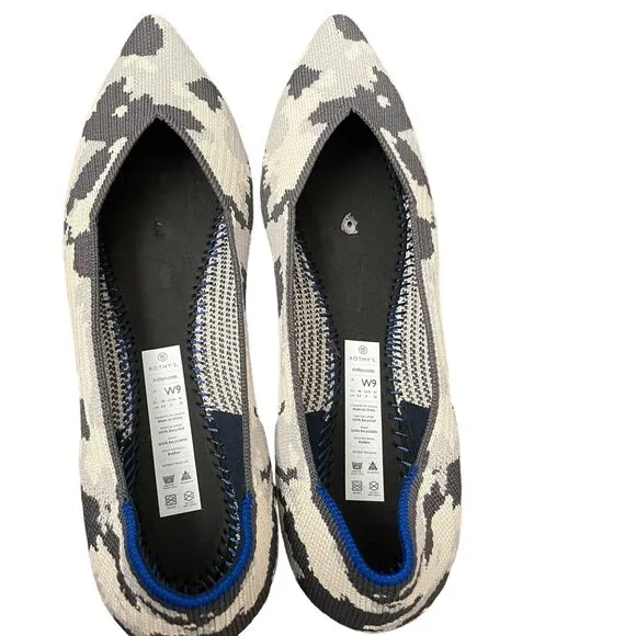 Rothy’s Pointed Flats Size 9 Camo The Point Ash Grey Retired