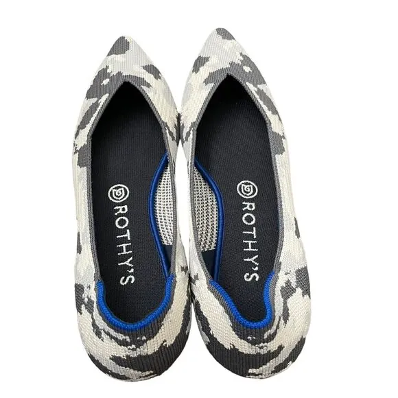 Rothy’s Pointed Flats Size 9 Camo The Point Ash Grey Retired