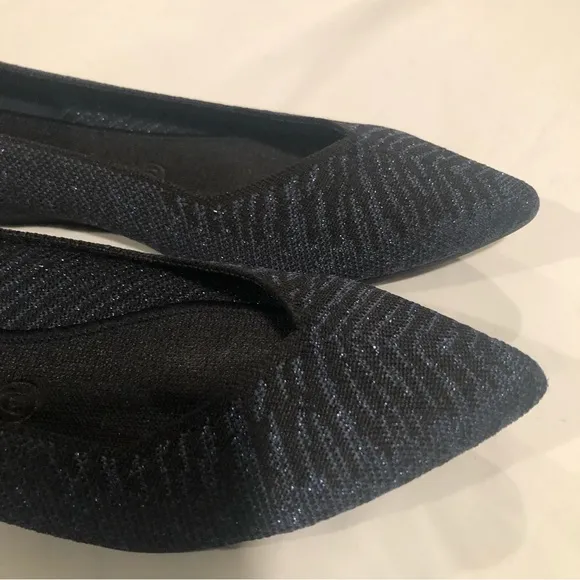 Rothys Pointed Toe Metallic Animal Print Flats, 9.5