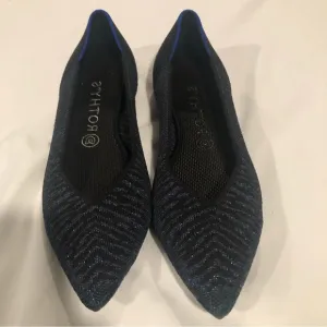 Rothys Pointed Toe Metallic Animal Print Flats, 9.5