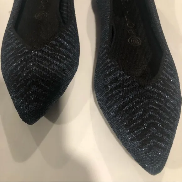 Rothys Pointed Toe Metallic Animal Print Flats, 9.5