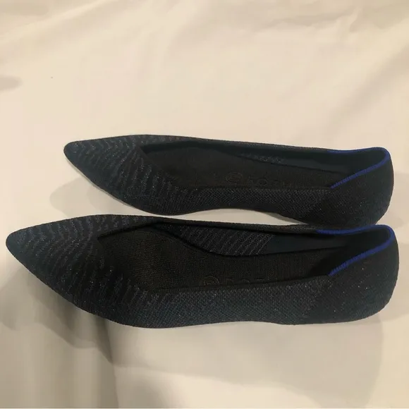 Rothys Pointed Toe Metallic Animal Print Flats, 9.5