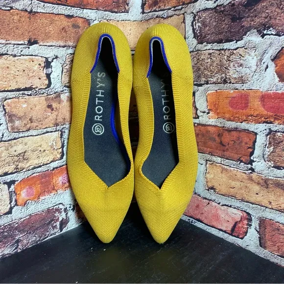 Rothy’s pointed yellow flats