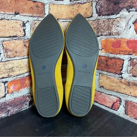 Rothy’s pointed yellow flats