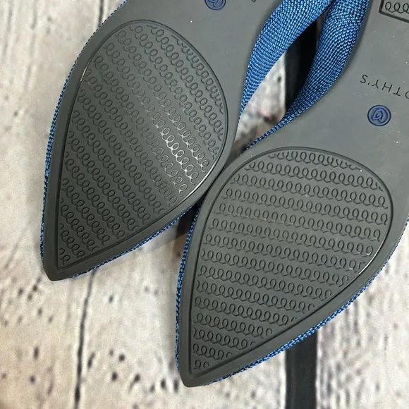 Rothy's RARE Lapis Blue Navy Python The Point Flats Size 7.5 Excellent Condition