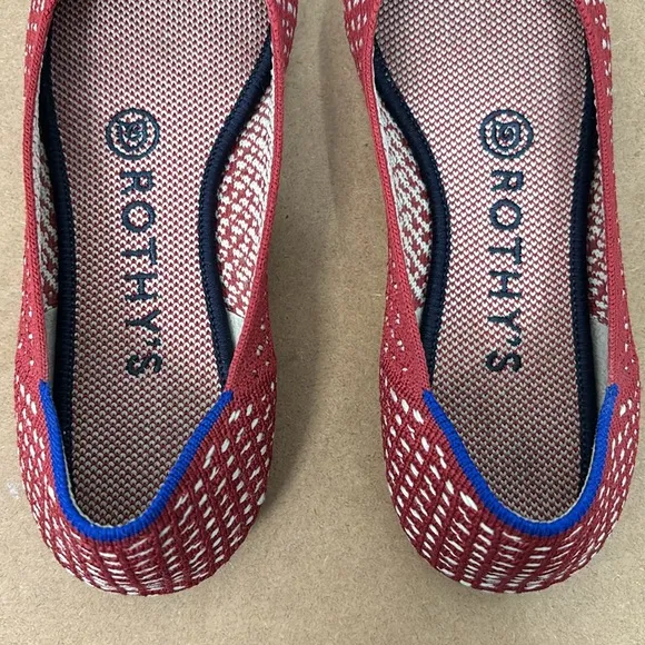 Rothy’s Red Apple Honeycomb Pointed Toe Ballet Flats Size 7