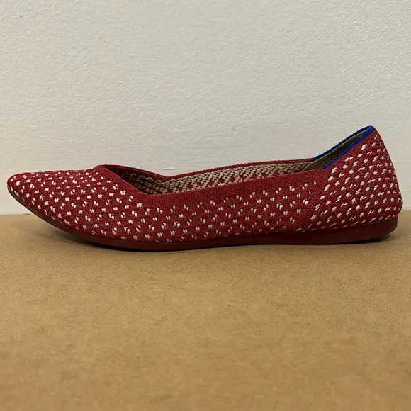 Rothy’s Red Apple Honeycomb Pointed Toe Ballet Flats Size 7