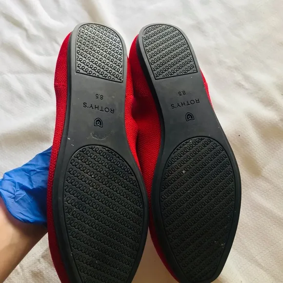 Rothy's Red Flats Sleek Minimalist Design